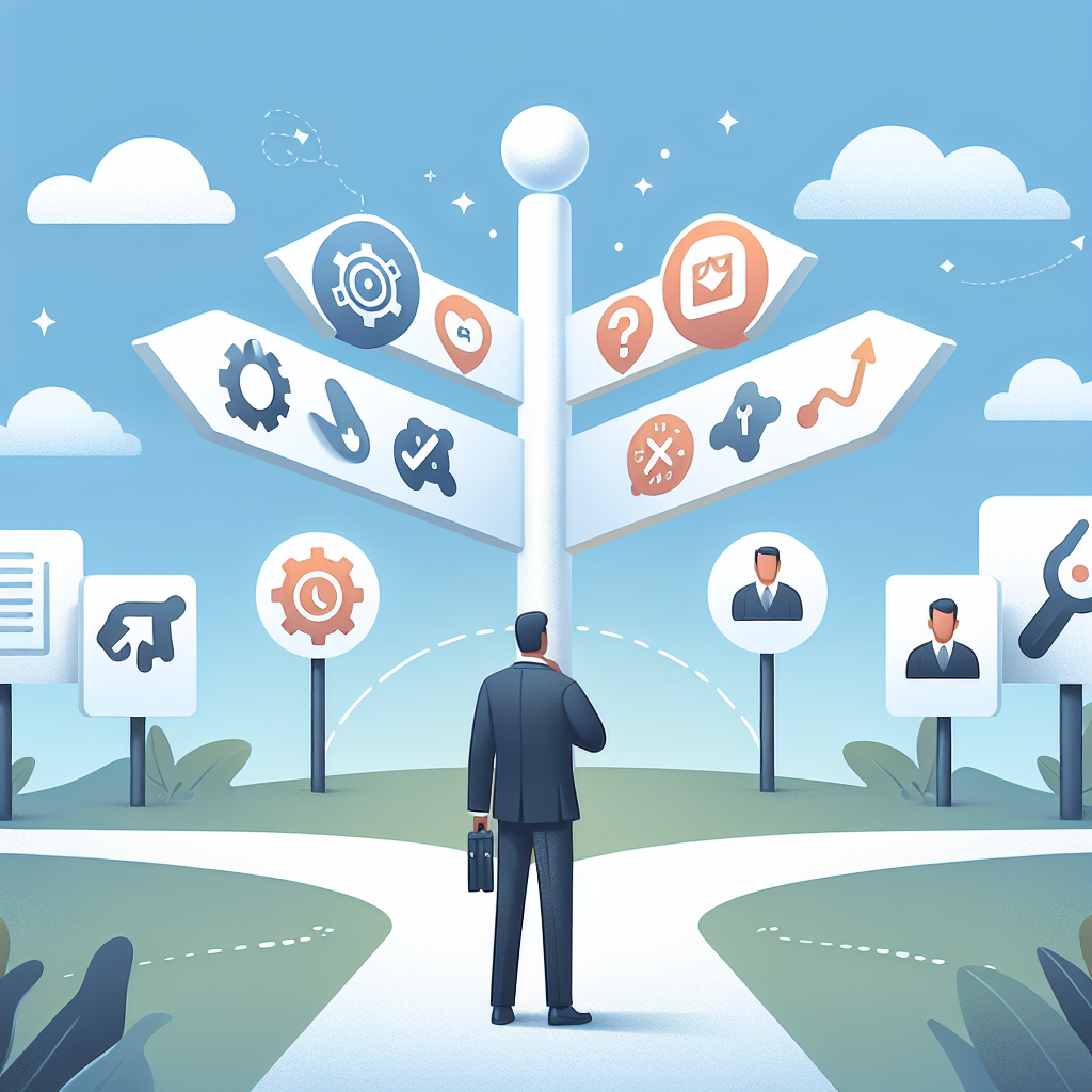 Minimalist balance scale showing AI writing tool tradeoffs for SEO content creation